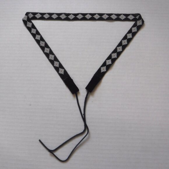 Beaded Hat Band Black, White & Rose Gold w/ Suede main image 7